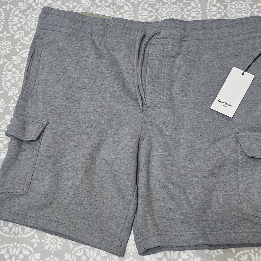 #0150 Gray 8.5" Inseam Men's Cargo‎ Shorts Size L